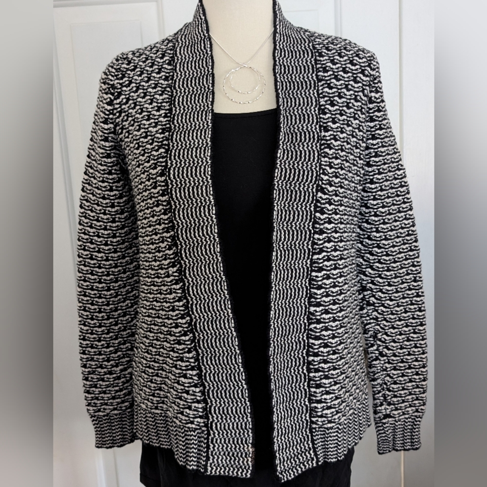 Talbots Classic Open Front Knit Cardigan Sweater - Picture 5 of 8
